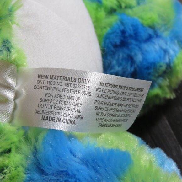 Plush Sitting Bear Green Blue 10” Multicolor Soft Stuffed Toy Animal Plushie - Picture 12 of 16